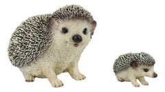 Set Of 2 Wildlife Animals Realistic Mother Hedgehog With Baby Hoglet Figurines-6