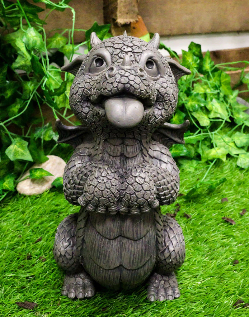 Whimsical Garden Dragon Begging For Attention Statue 10.25" H Baby Dragon-2