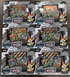Pokemon Unova Black Bolt + White Flare Victini Illustration SEALED 6 BOX CASE!-1