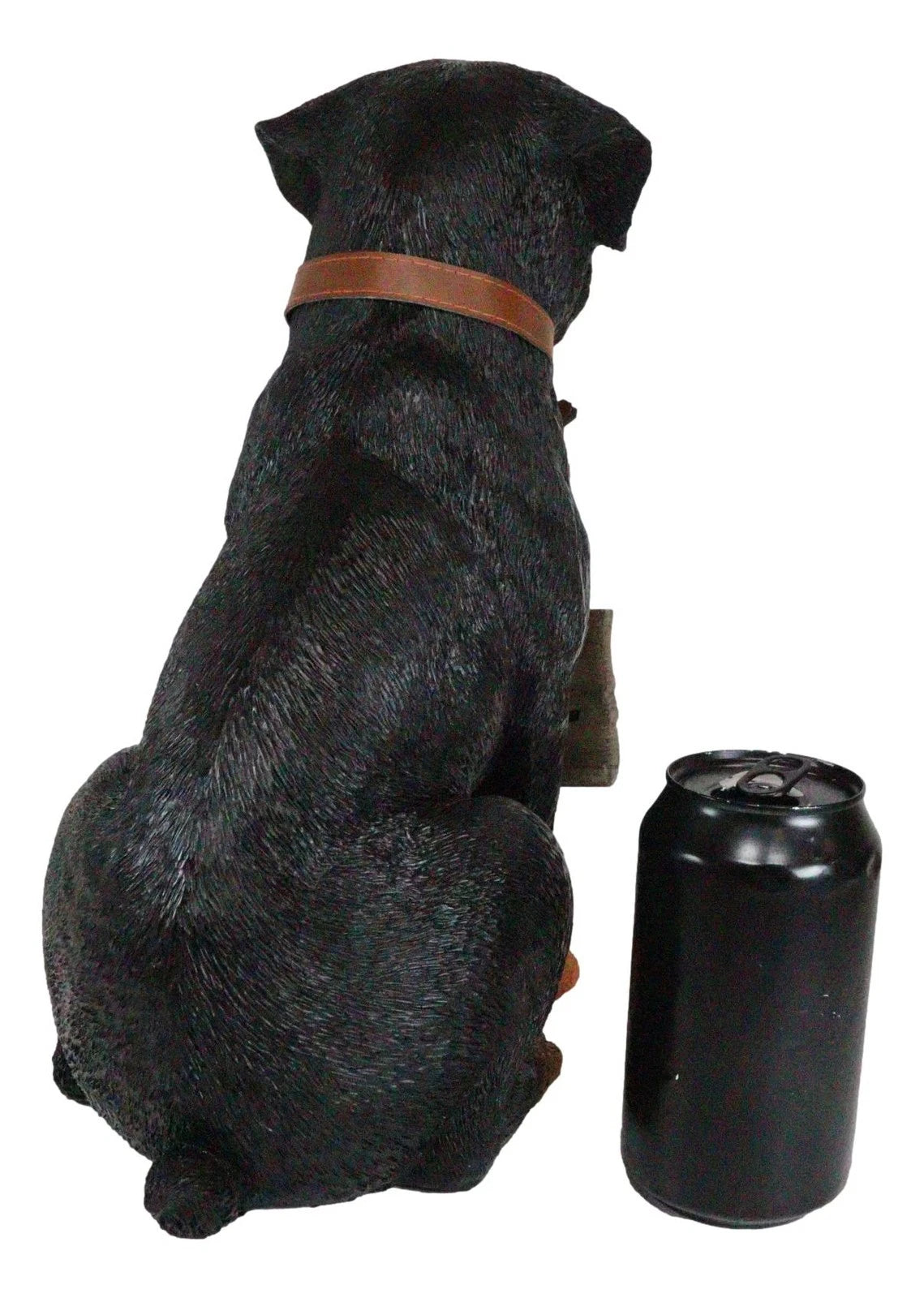 Guest Welcome Realistic Rottweiler Dog With Jingle Collar Sign Decor Statue 13"H-8