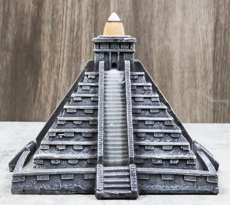 Temple of Kukulcan Mesoamerican Aztec Step Pyramid Backflow Incense Cone Burner-1