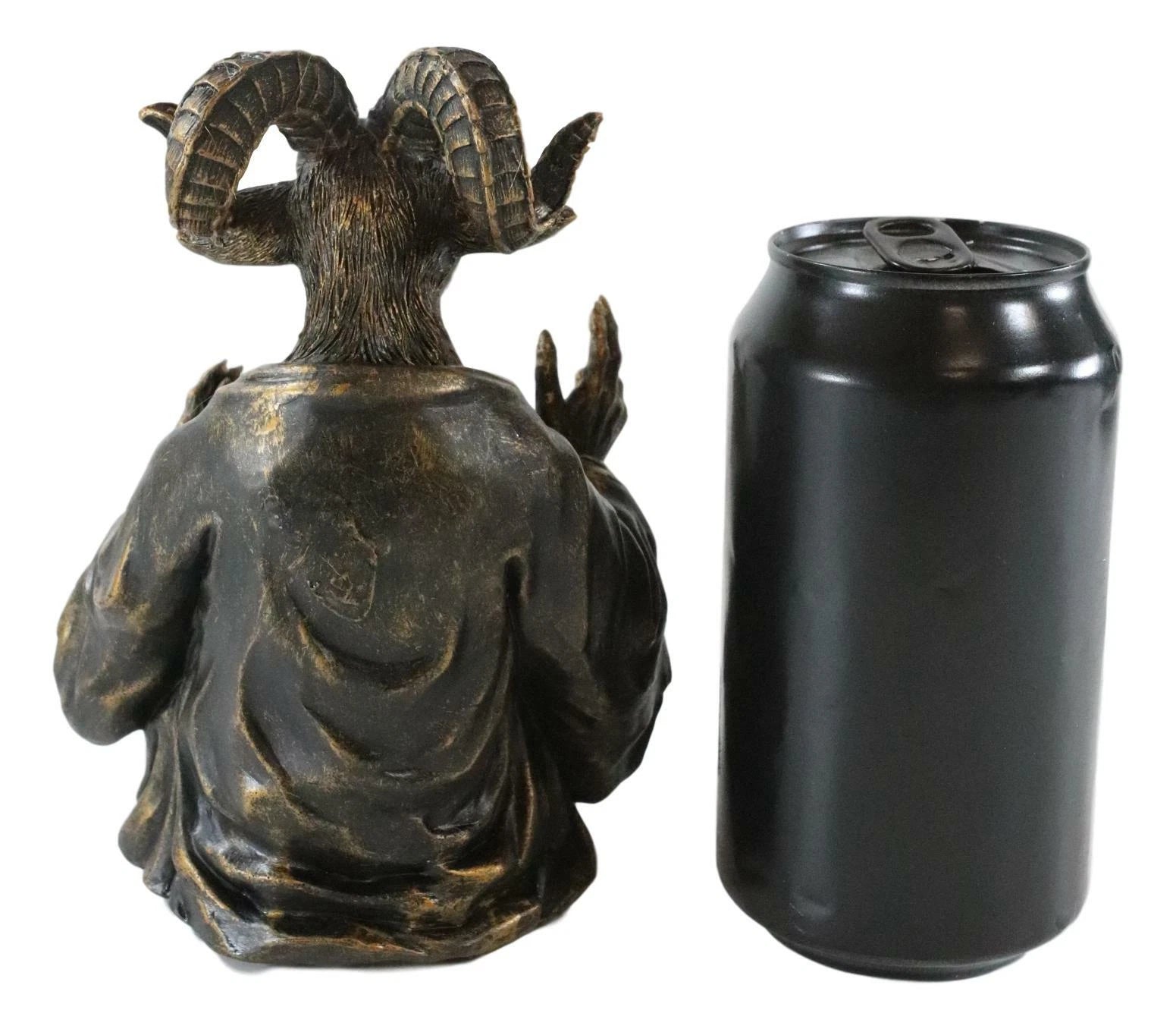 Sabbatic Goat Baphomet Pentagram Star Sigil LED Glass Gazing Ball Statue-7