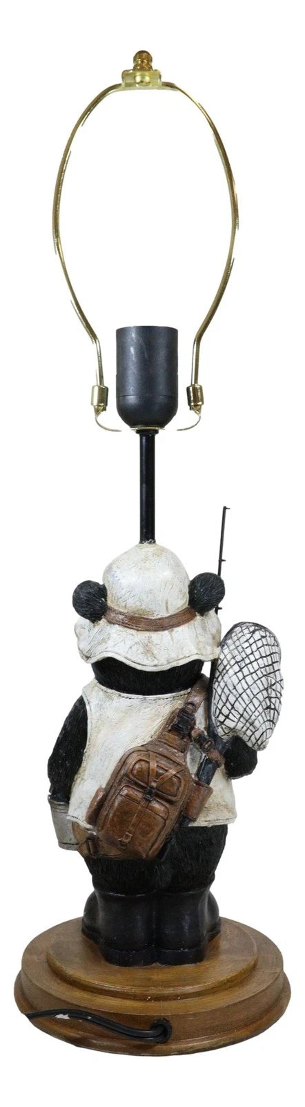 Camping Fisherman Angler Bear Going Fishing With Pole Net And Bucket Table Lamp-8