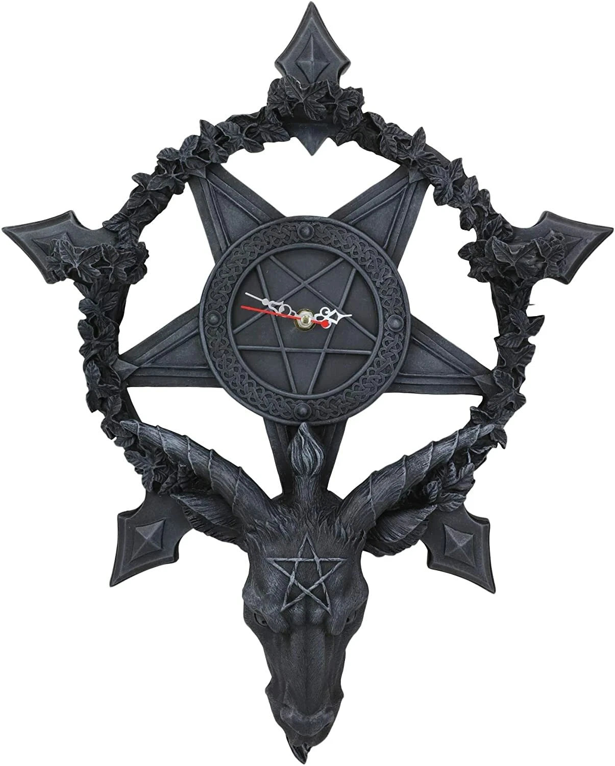Samael Lilith Baphomet Hanging Wall Clock Candle Holder Decor Plaque 19" H-6