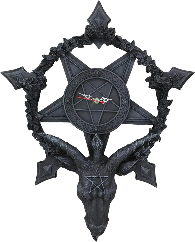 Samael Lilith Baphomet Hanging Wall Clock Candle Holder Decor Plaque 19" H-6