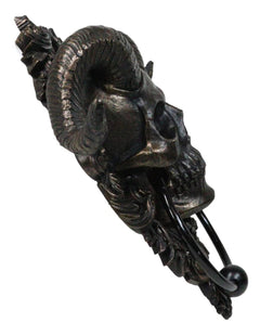 Baphomet Horned God Skull Hanging Door Knocker with Built in Striker Plate-8