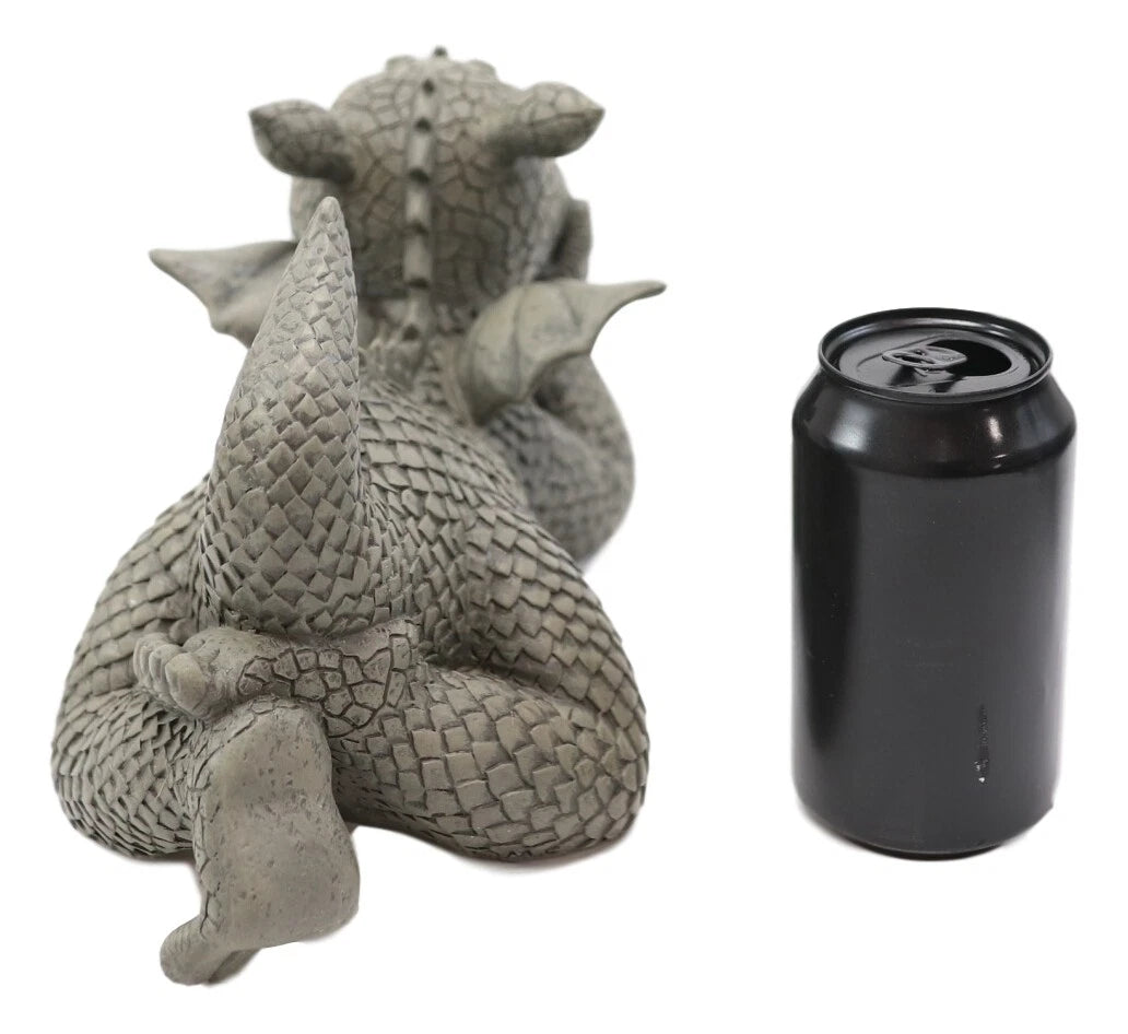 Wishful Thinking Dreamy Baby Dragon On The Ground Statue 12"L Fairy Garden Decor-5