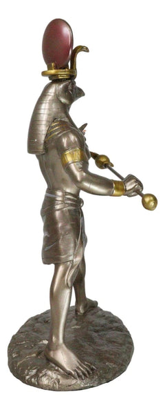 Egyptian Mythology God Horus Ra With Sun And Uraeus Disc Statue Heru Falcon-8
