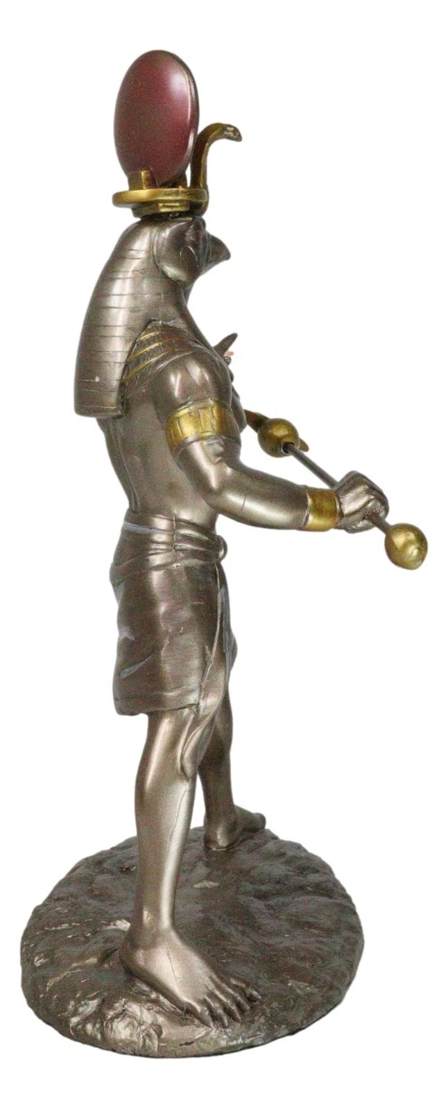 Egyptian Mythology God Horus Ra With Sun And Uraeus Disc Statue Heru Falcon-8