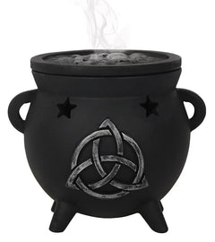 Wicca Sacred Triquetra Symbol Stars Cutout Witch Cauldron Incense Cone Burner-6