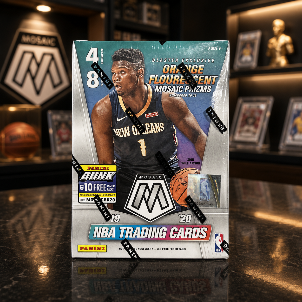 Mosaic Basketball Cards 2019-20 Panini Blaster Box, 32 Cards, 8 Sealed Packs, 4 Cards Per Pack, Prizms And Rookie Cards Possible