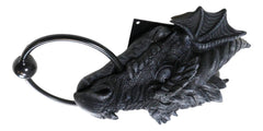 Ancient Medieval Fantasy Horned Dragon Head Door Knocker Resin Dragon Home Decor-7