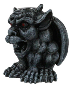 Crouching Gothic Horned Devil Chimera Gargoyle Backflow Incense Cone Burner-7