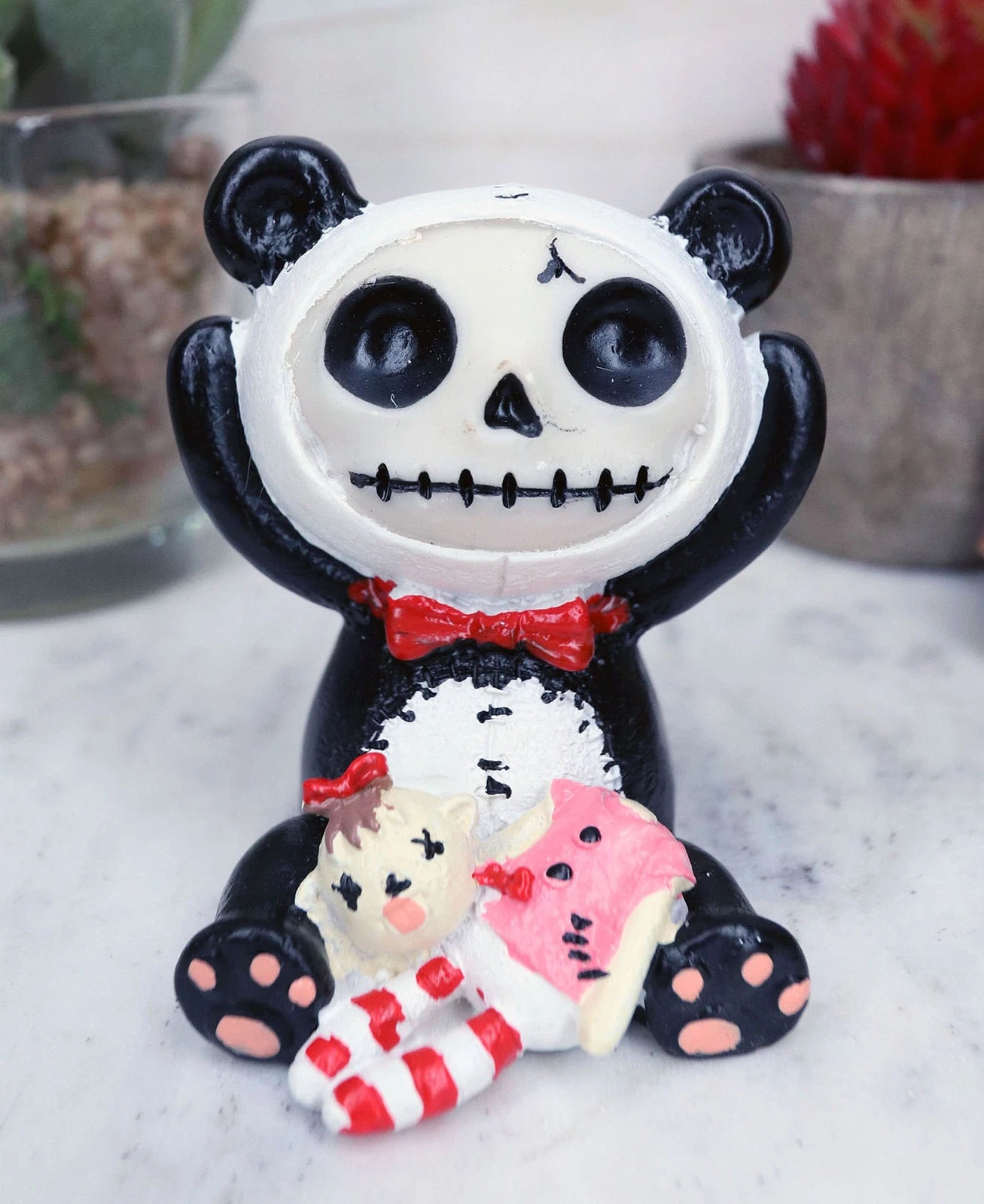 Furry Bones Panda Figurine 2.5"H Adorable Voodoo Skeleton Furrybones Decor