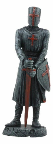 Holy Roman Empire Crusader Knight With Sword And Shield Statue Suit Of Armor-5
