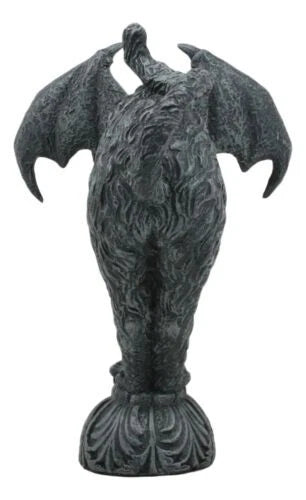 Bizarre Gothic Eureka Bat Winged Cat Gargoyle Statue 7"H Stoic Feline Guardian-8