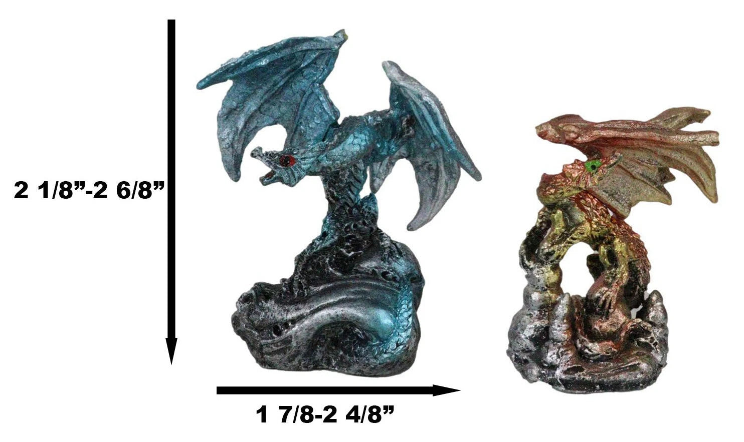 Estatuas de exhibición de mini dragones medievales custodiando el castillo de Desembarco del Rey-9