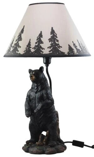 Large Standing Black Bear Surveyor Arkadius Desktop Table Lamp Decor Figurine-7