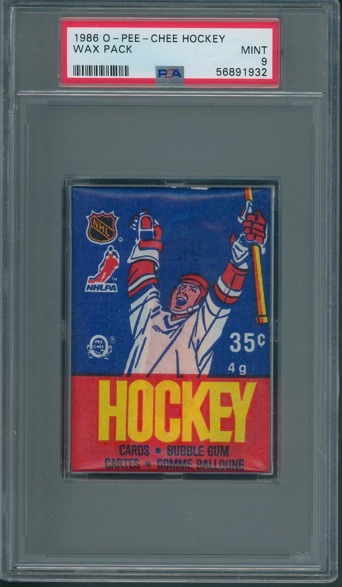 1986 1986/87 OPC O-Pee-Chee Hockey Unopened Wax Pack PSA 9-1