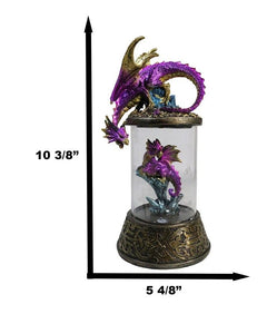 Purple Dragon Guarding Hatchling Celtic Knot Canister Backflow Incense Burner-7