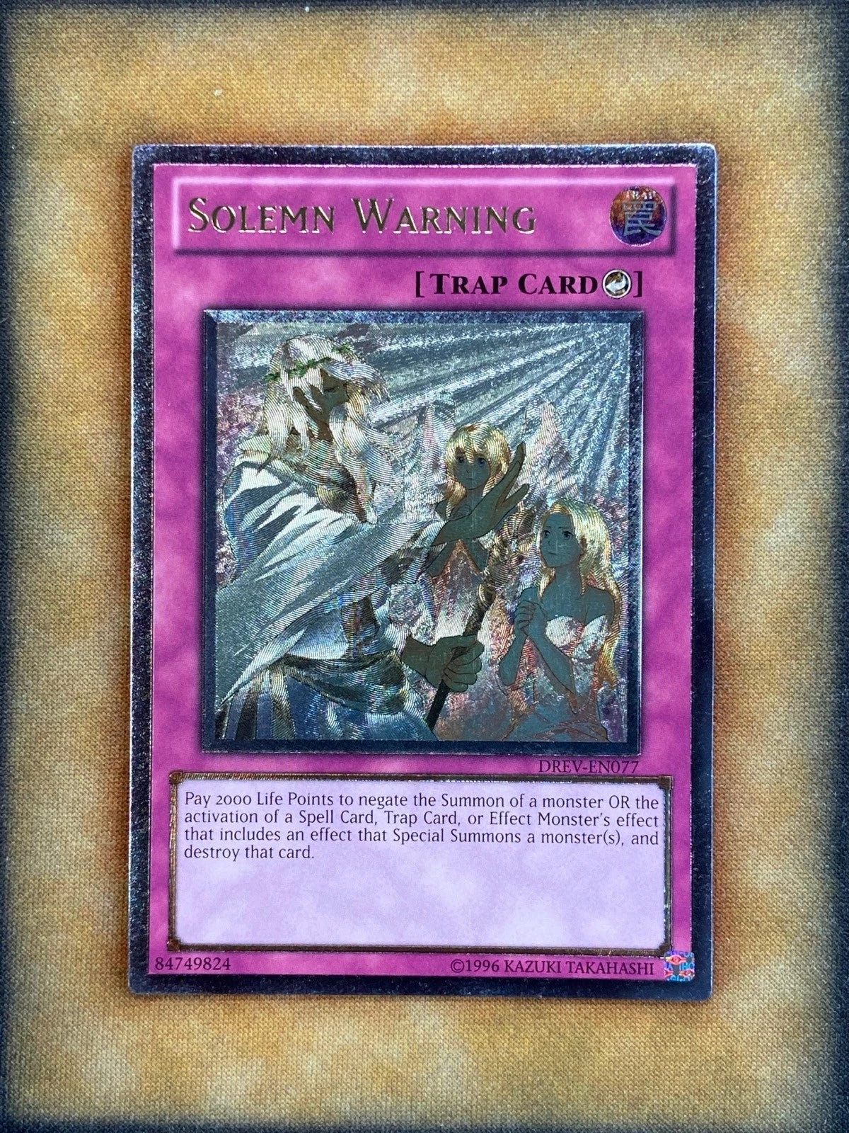 Yugioh Solemn Warning DREV-EN077 Ultimate Rare NM
