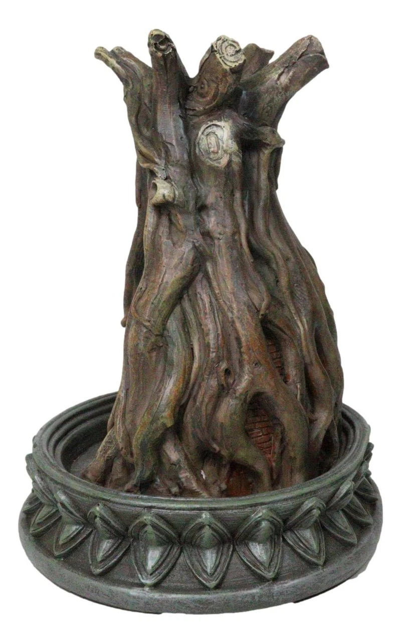 Amitabha Buddha Meditating Inside Tree Trunk Backflow Incense Burner Figurine-8