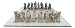 Crusader Christian Kingdom VS Ottoman Empire Chess Pieces Glass Board Set-6