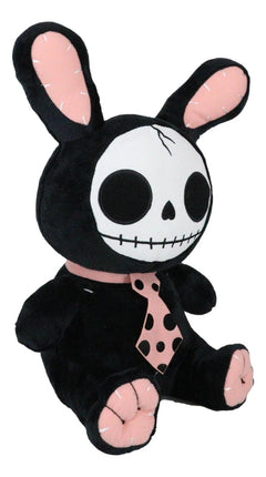 Furry Bones Skeleton Black Tuxedo Bunny With Pink Polka-dot Tie Plush Toy Doll-10