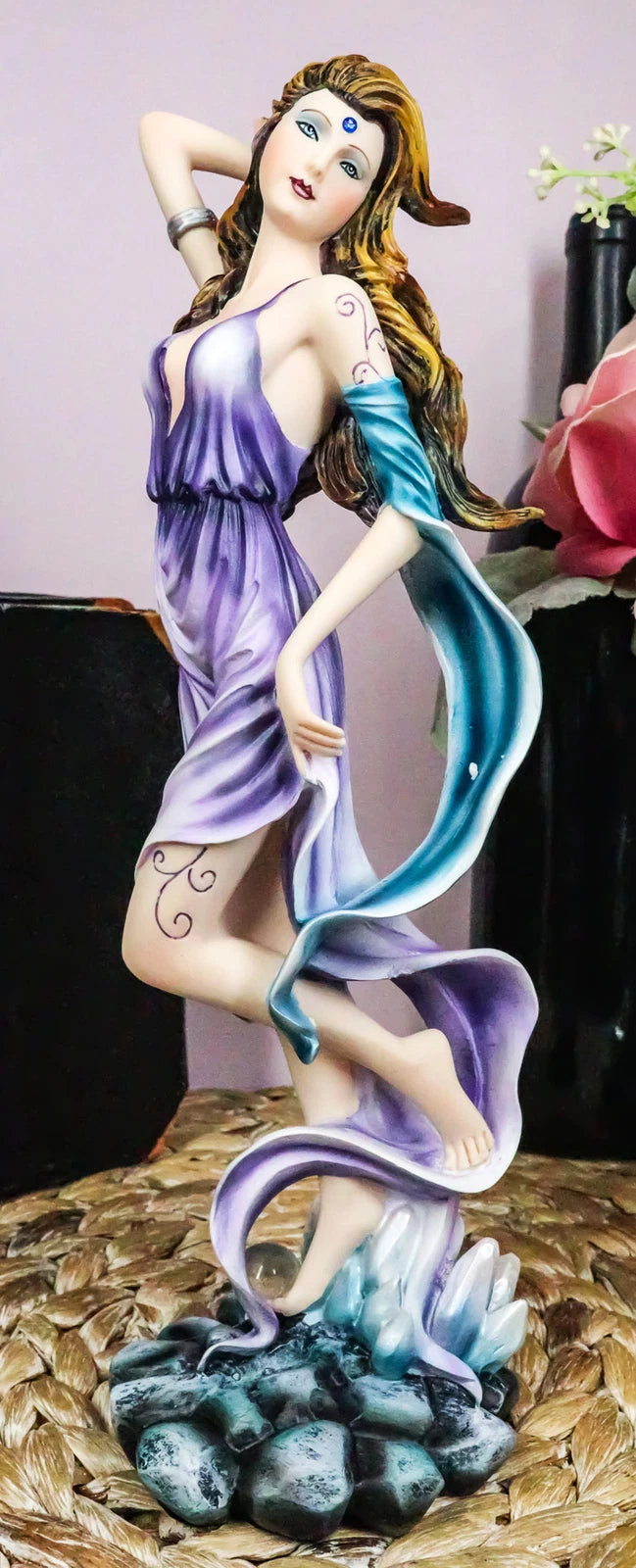 Celestial Tao Wind Elemental Fairy Statue 11"H Mythical Fantasy Fae