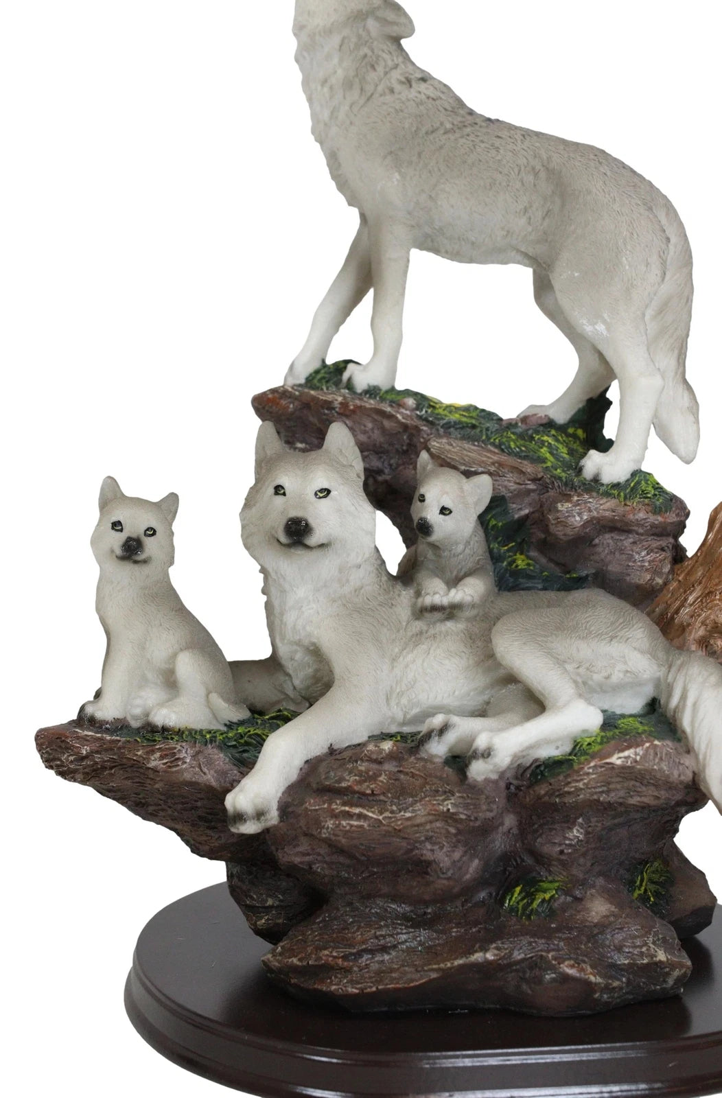 Moon Howling Timberwolves Wolf Pack Family Decorative Figurine 8.5"H-9