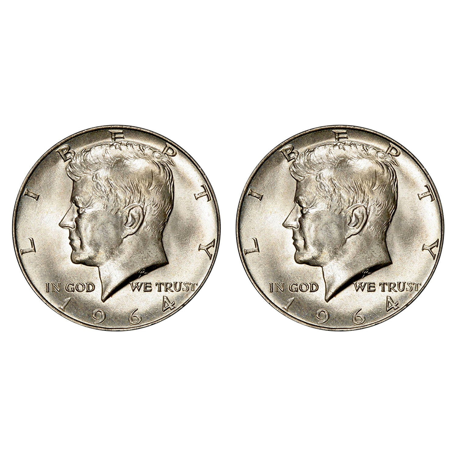 $1 Face 90% Silver 1964 JFK Half Dollars Brilliant Uncirculated BU Kennedy