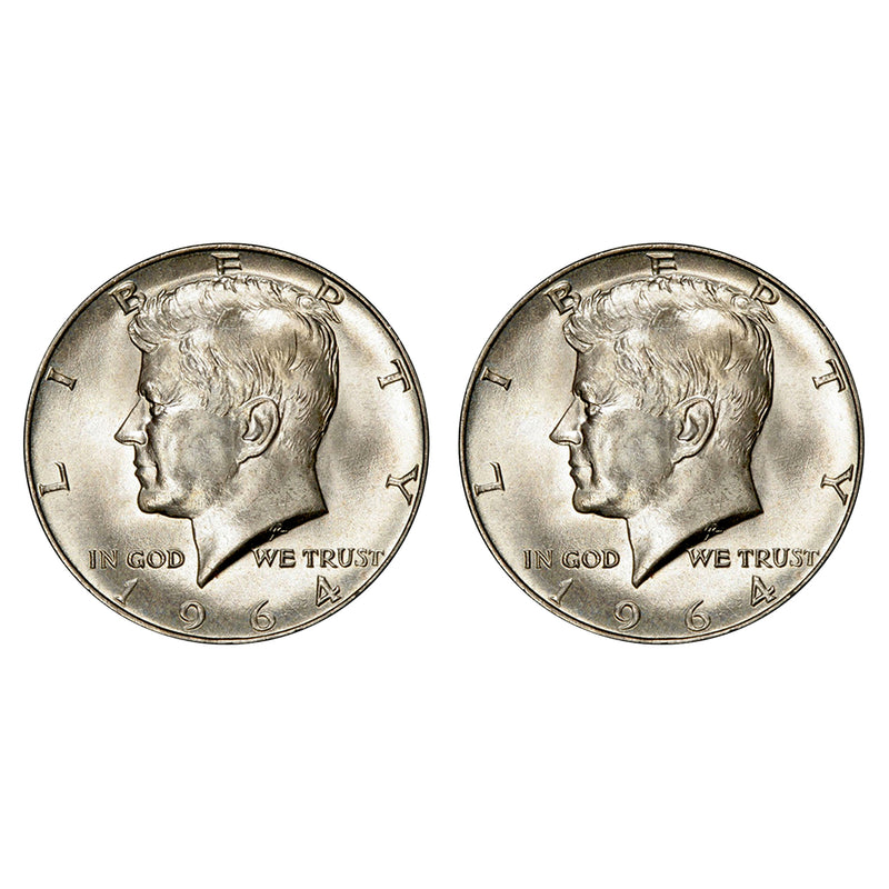 $1 Face 90% Silver 1964 JFK Half Dollars Brilliant Uncirculated BU Kennedy-2