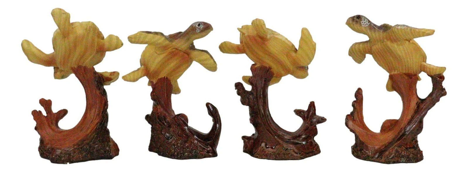 Marine Life Sea Turtles Swimming Under The Sea Reefs Collectible Figurines Set-6