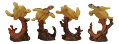 Marine Life Sea Turtles Swimming Under The Sea Reefs Collectible Figurines Set-6