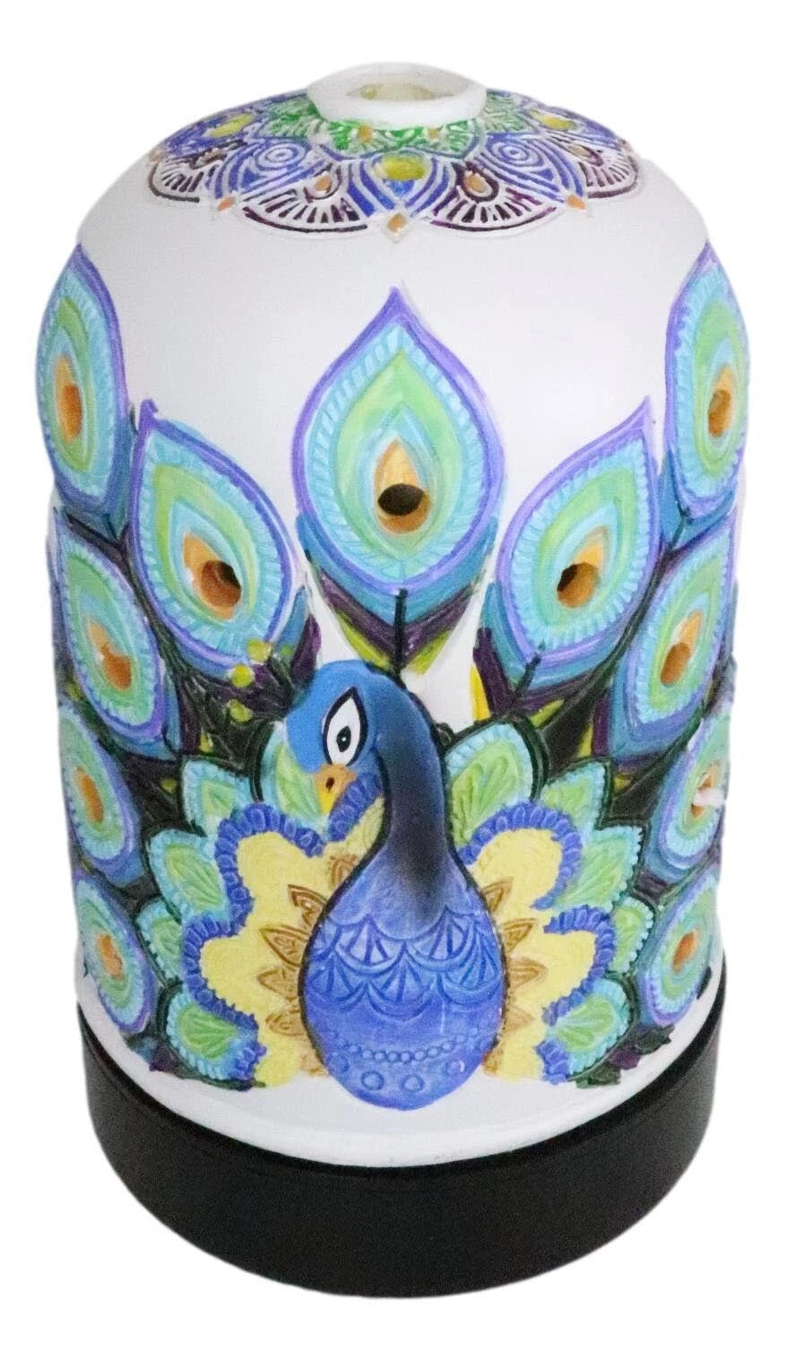 Beautiful Wildlife Peacock Train Aroma Oil Diffuser With Colorful LED Lights-5