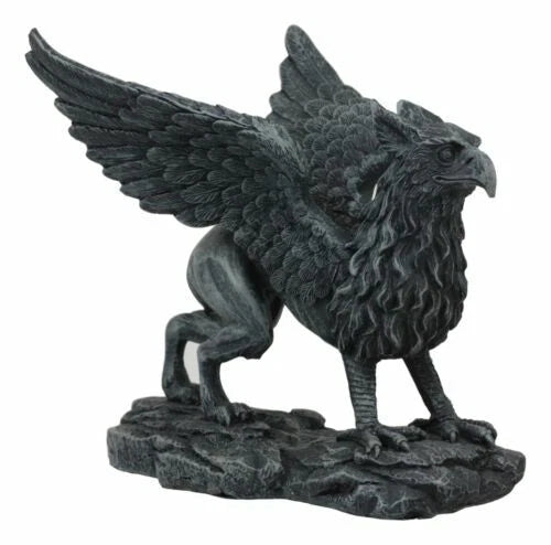 Gothic Stoic Royal Winged Griffin Gargoyle Statue 5.5" Long Gryphon Figurine-6