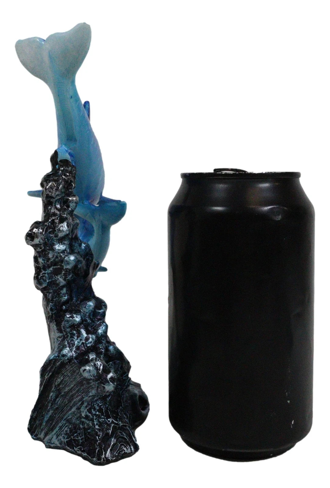 Marine Sea Ocean 2 Blue Dolphins Swimming Around Underwater Coral Reef Figurine-4