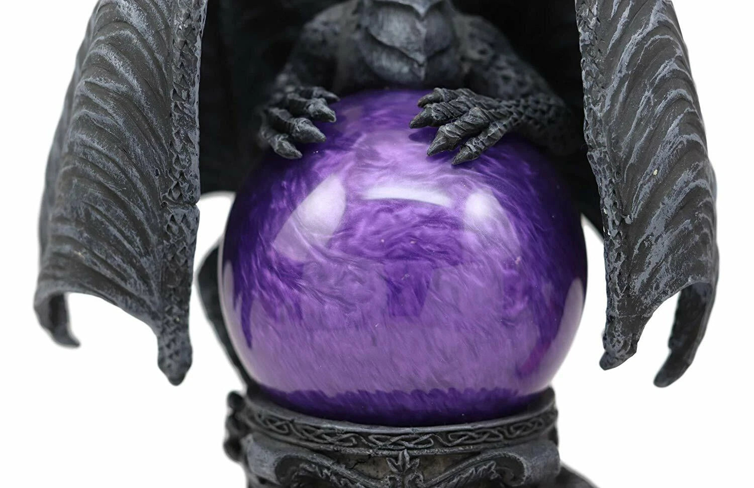 Midnight Climbing Winged Dragon Purple Blood Sandstorm Ball Statue 10"H-7