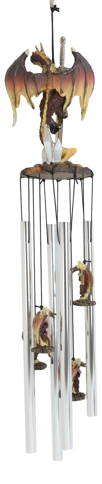 Excalibur Sword Fire Night Dragon Resonant Relaxing Wind Chime Garden Patio-4