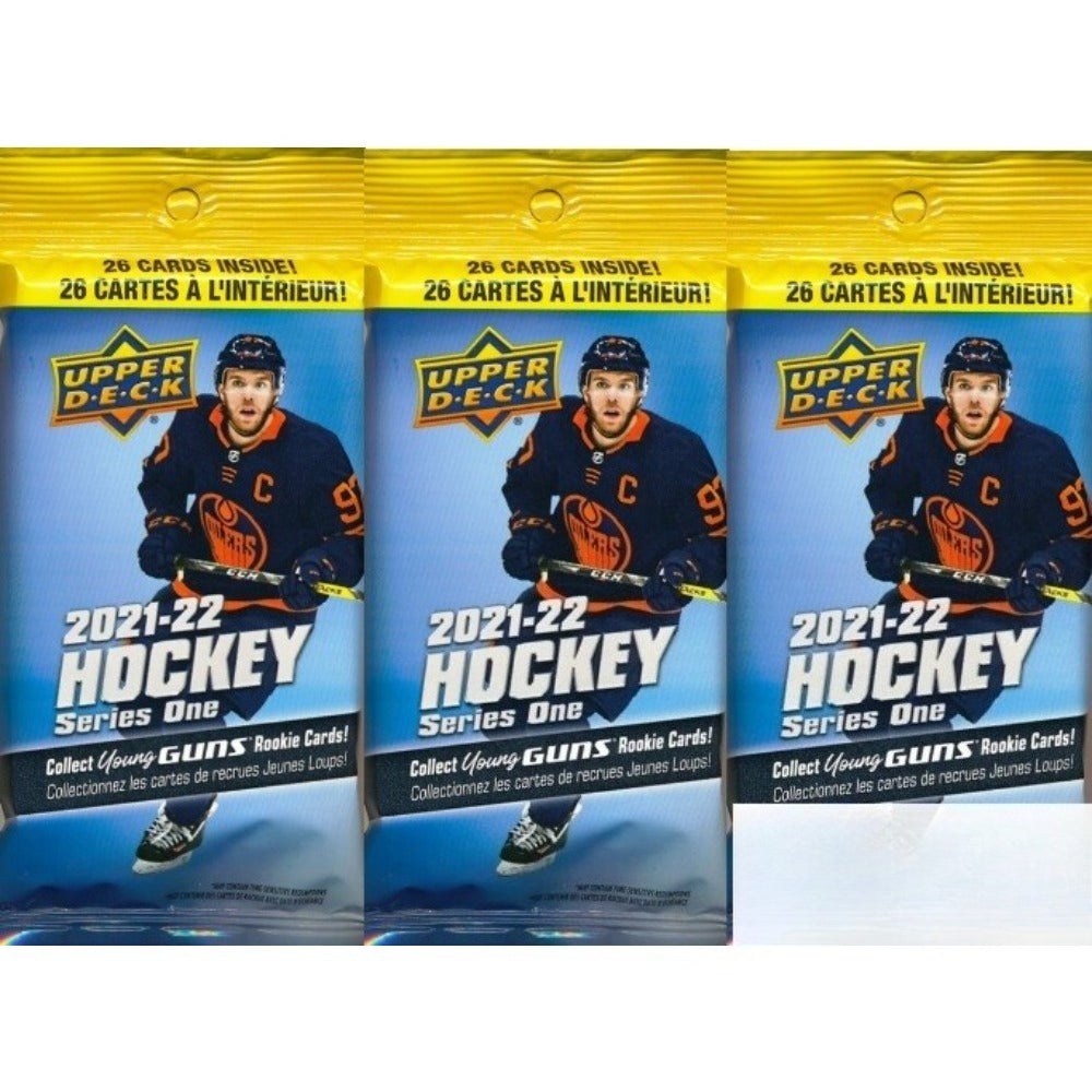 (3) 2021/22 Upper Deck Series 1 Hockey Factory Sealed JUMBO FAT PACKS-78 Cards!