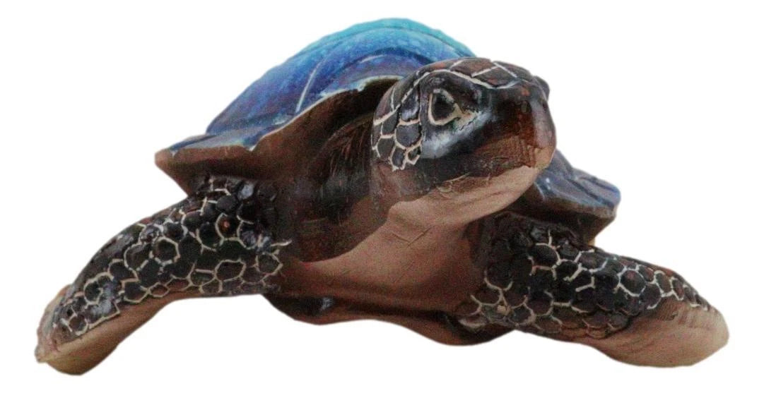 Sea Turtle Figurine, Giant Ocean Blue Decorative Tortoise Statue, 12" Swimming Sea Life Sculpture for Home Decor, Coastal, Nautical, Aquarium Display, Beach House, Gift Collectible-7