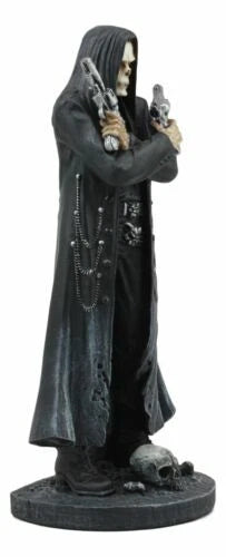 Assassin's Creed Hooded Grim Reaper Skeleton With Dual Beretta Pistols Statue-6