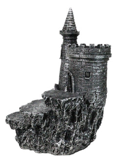 Expositor de castillo medieval de Stonewall con figura LED en las estepas rocosas-6
