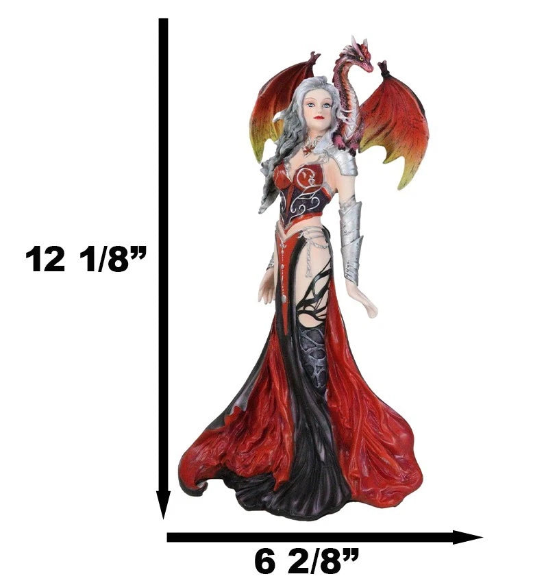 Nene Thomas Red Fire Dragon Witch Statue 12"H Queen Of Shadows Severeielle Decor-7