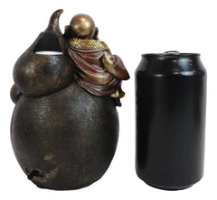 Happy Buddha Hotei Seated On Wine Gourd Backflow Incense Burner LED Light Statue-8