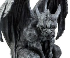 Gargoyle Statue, 12.5" Large Crouching Winged Cathedral Guardian Sculpture, Gothic Home Decor for Garden, Patio, Mantle, or Fantasy Display-9
