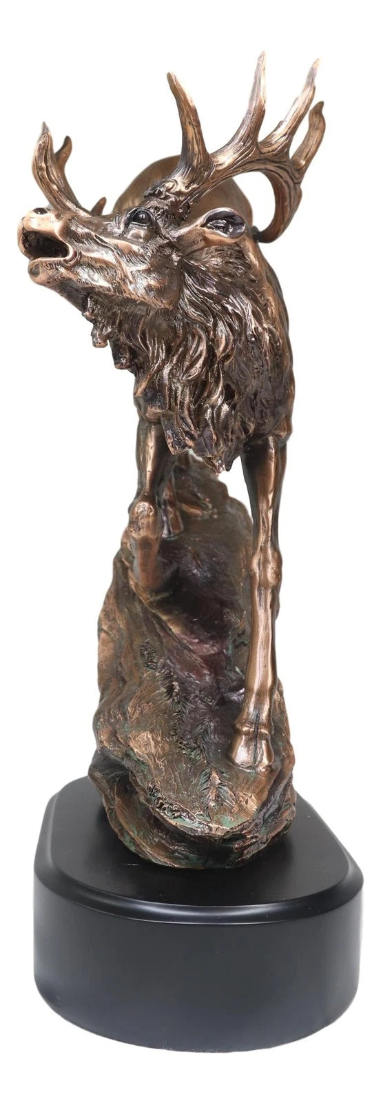 Large Bellowing Wapiti Bull Elk Deer Rustic Bronze Electroplated Finish Statue-9