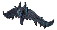 Large 34.25"L Fantasy Midnight Overwatch Dragon With Open Wings 3D Wall Plaque-6