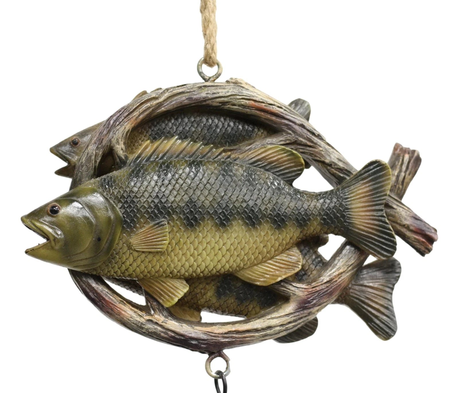 Fishing Marine Freshwater Striped Bass Fish Hanging Mobile Wind Chime Decorative-5