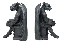 Conjunto de figuras de sujetalibros con gárgolas, centinelas y pedestales de la gárgola gótica de la noche-8